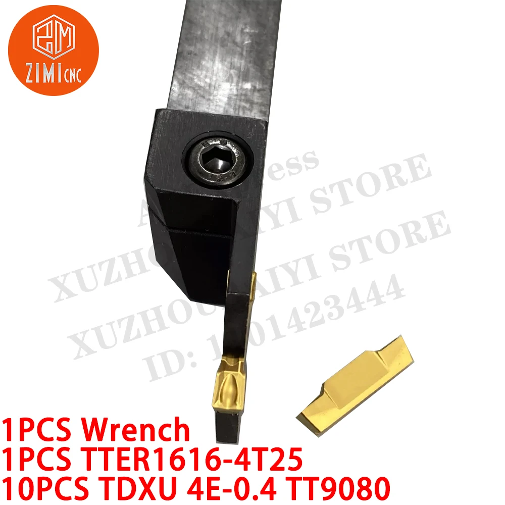 1 шт TTER1616-4T25 Держатель инструмента для токарной обработки канавок фрезы + 10 TDXU 4E-0.4