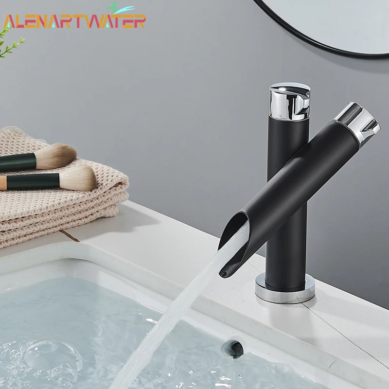 Смеситель для раковины с двойной трубкой настенное крепление ванной комнаты