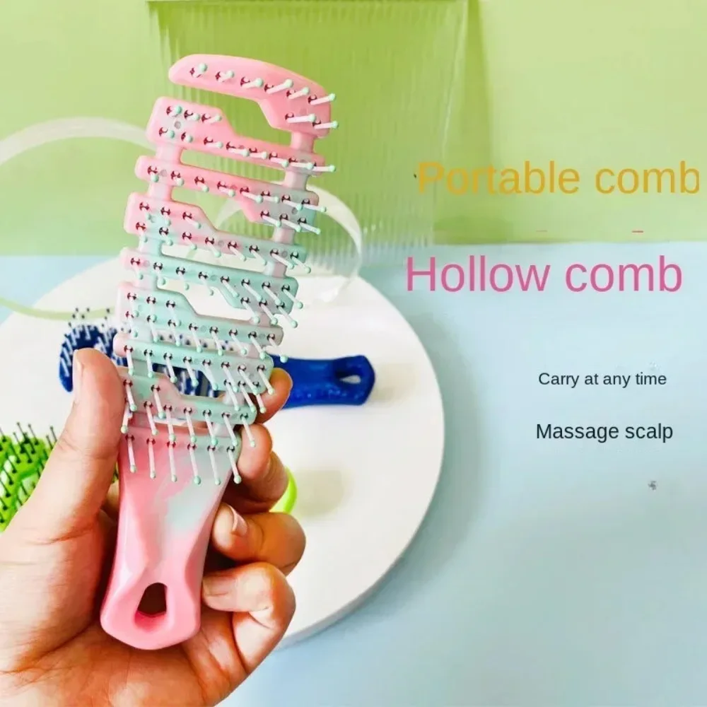 

New Scalp Massage Comb Gradient Hollow Out Hair Brush Wet Dry Curly Brush Detangling Hair Brush Hairdressing Styling Tools
