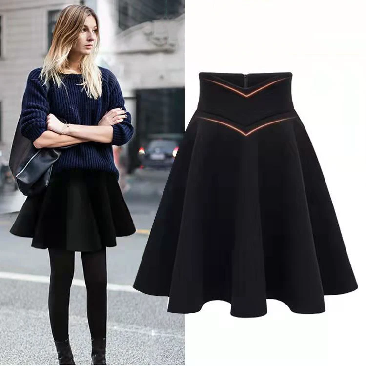 

2022 Pleated Mini Black Skirt Korean Kawaii Lolita Space L-6Xl Skirts Vintage Zipper Medieval Skater Skirt 90S Clothes