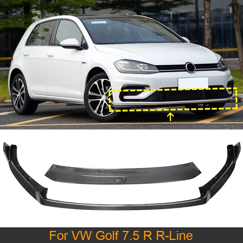 

Carbon Fiber Front Bumper Lip Chin Spoiler For VW Volkswagen Golf 7.5 R-Line R 2017-2019 Car Front Bumper Lip Spoiler Splitters