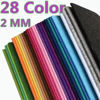 28 color 3030cm 2mm thick fabric felt non woven polyester cloth multi color felt for diy dolls sewing crafts home decoration
