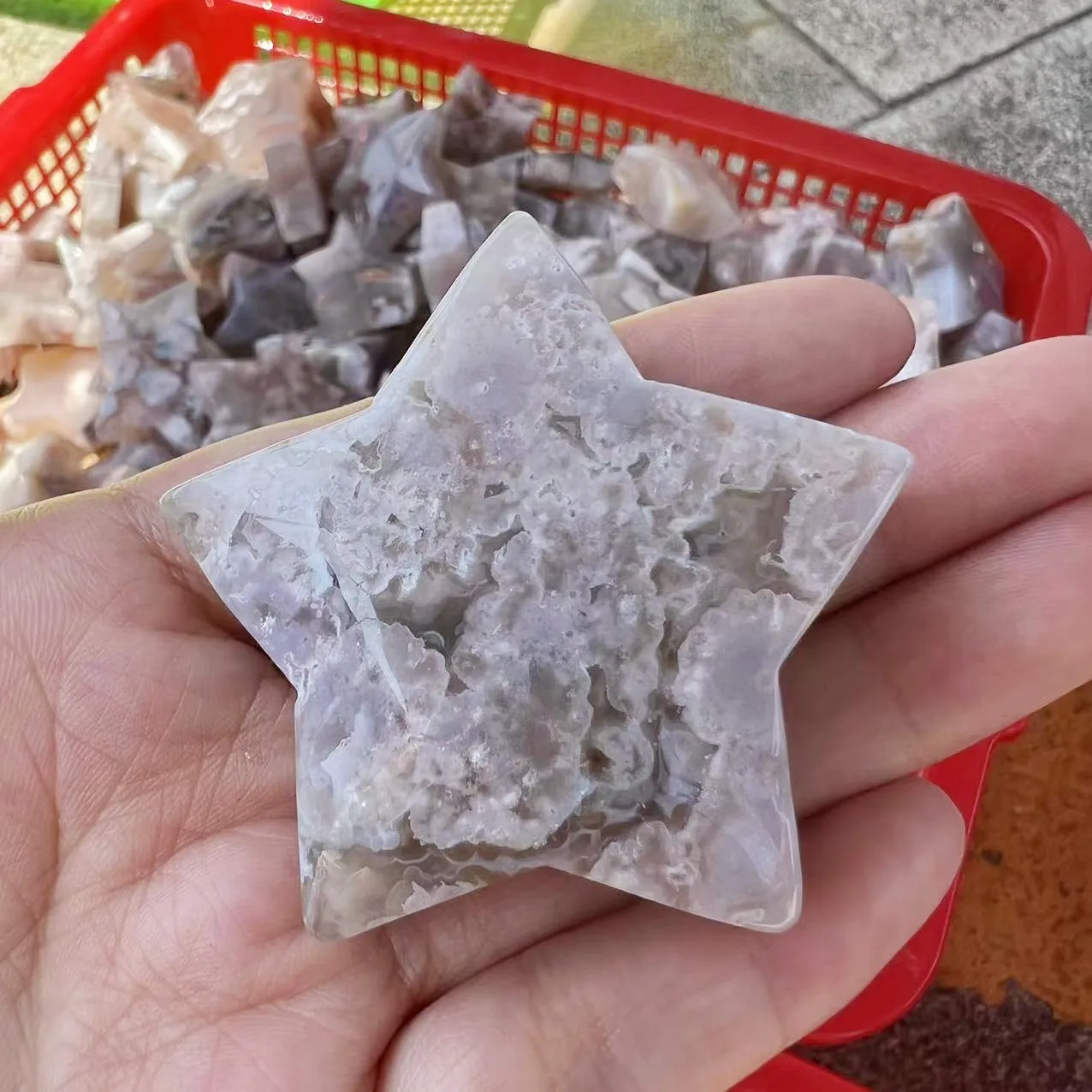 4 см натуральный Снежинка цветение вишни Агат Искусственный драгоценный камень