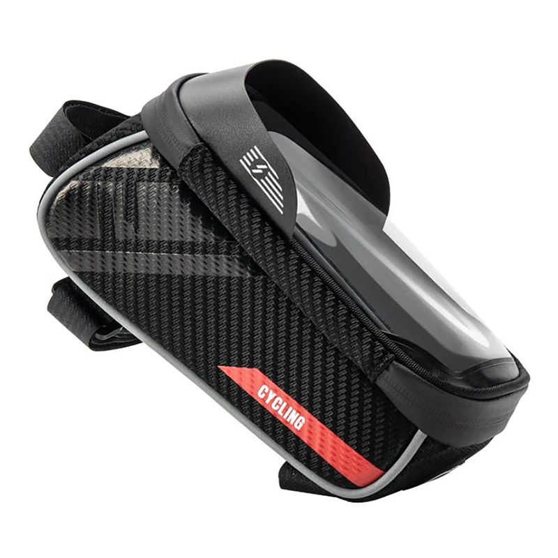 

Bike Frame Bag Waterproof With TPU Touchscreen Handlebar Bags With Headphone Hole Suitable For Phone Under 6.7 Inches