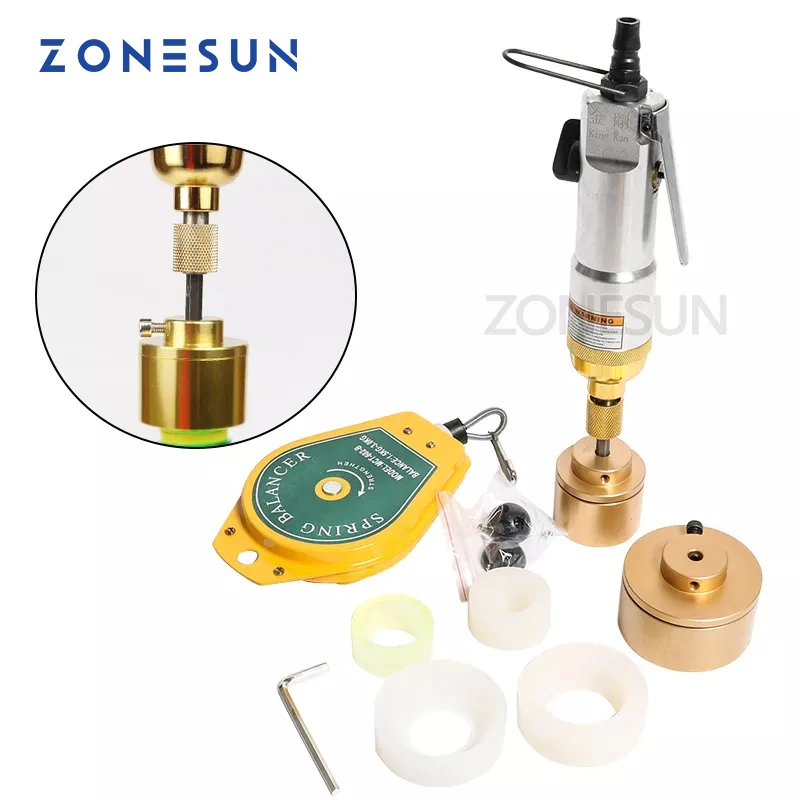 ZONESUN Upgrade Pneumatic Bottle Capping Machine Hand Held Screwing Capper for Platic Alcohol Hydrogen Peroxide Bottle
