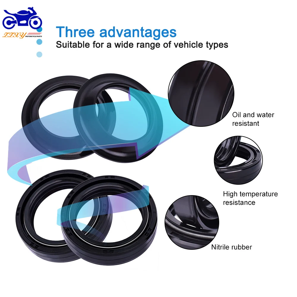 

Motorcycle Front Shock Absorber Fork Damper Oil Seal and Dust Cover Seal Lip For Honda MTX 80 RFF RSE MTX80 MTX80R VARADERO 125