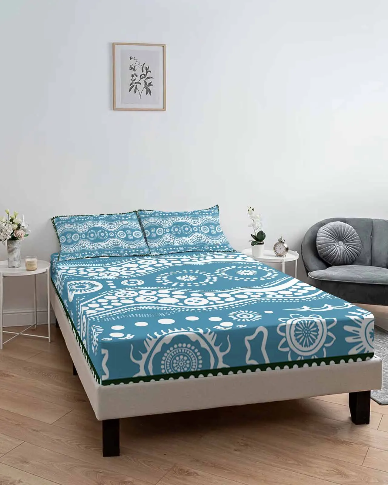 Волна точка граффити абстрактная простыня из полиэстера наматрасник четыре угла