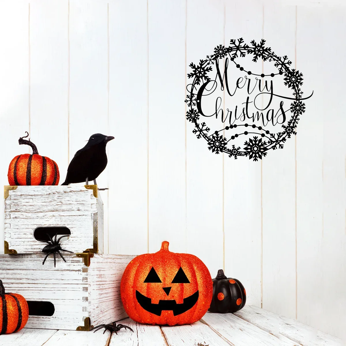 Уникальный очаровательный круглый металлический настенный декор с Рождеством —