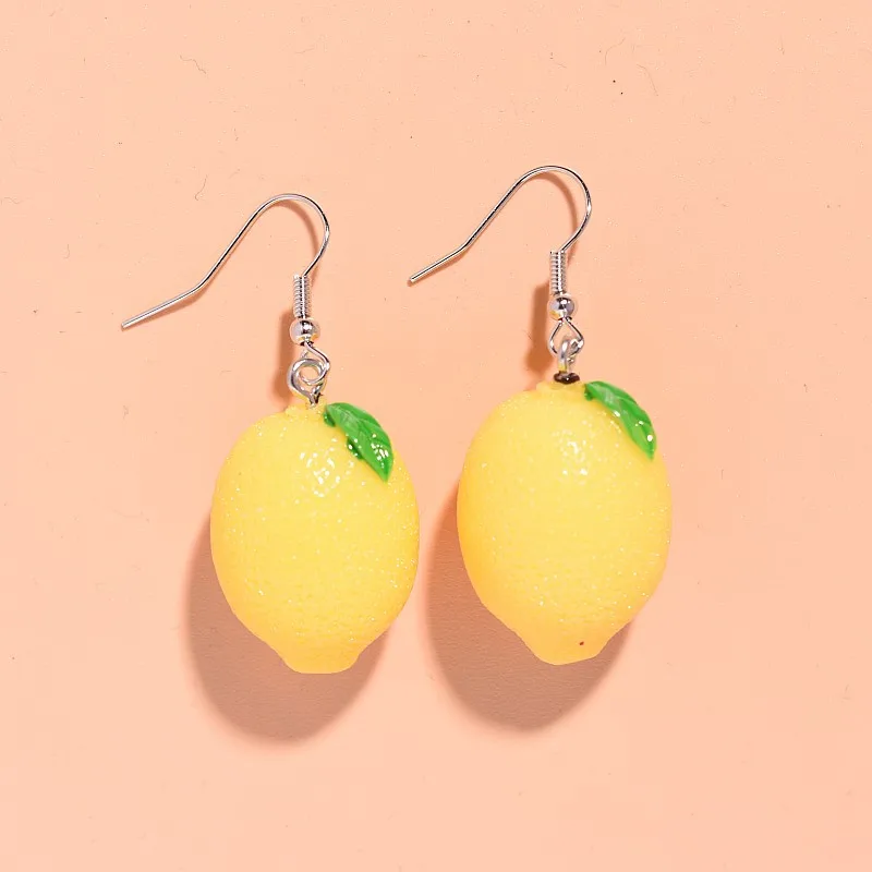 

Novel Lemon Fruit Charms Earrings Fashion Pendant Jewelry Accessories Dangle Earrings for Women Girls Birthday Party Gifts