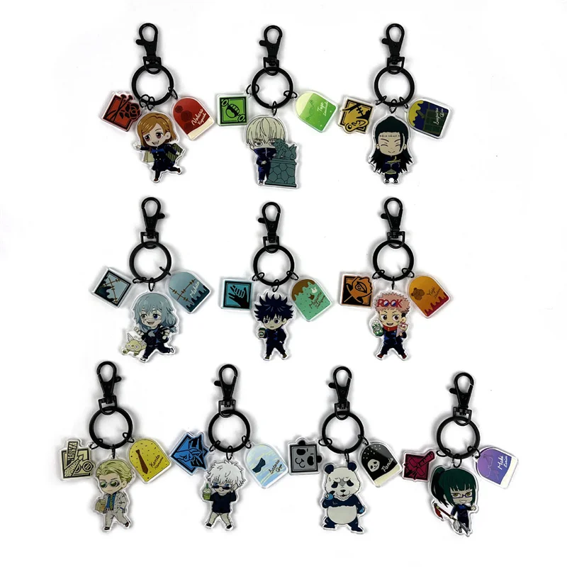 

Anime Jujutsu Kaisen Gojo Satoru Cosplay Key Chain Acrylic Figure Yuji Itadori Nanami Kento Keychains Bags Keyrings Fans Gift