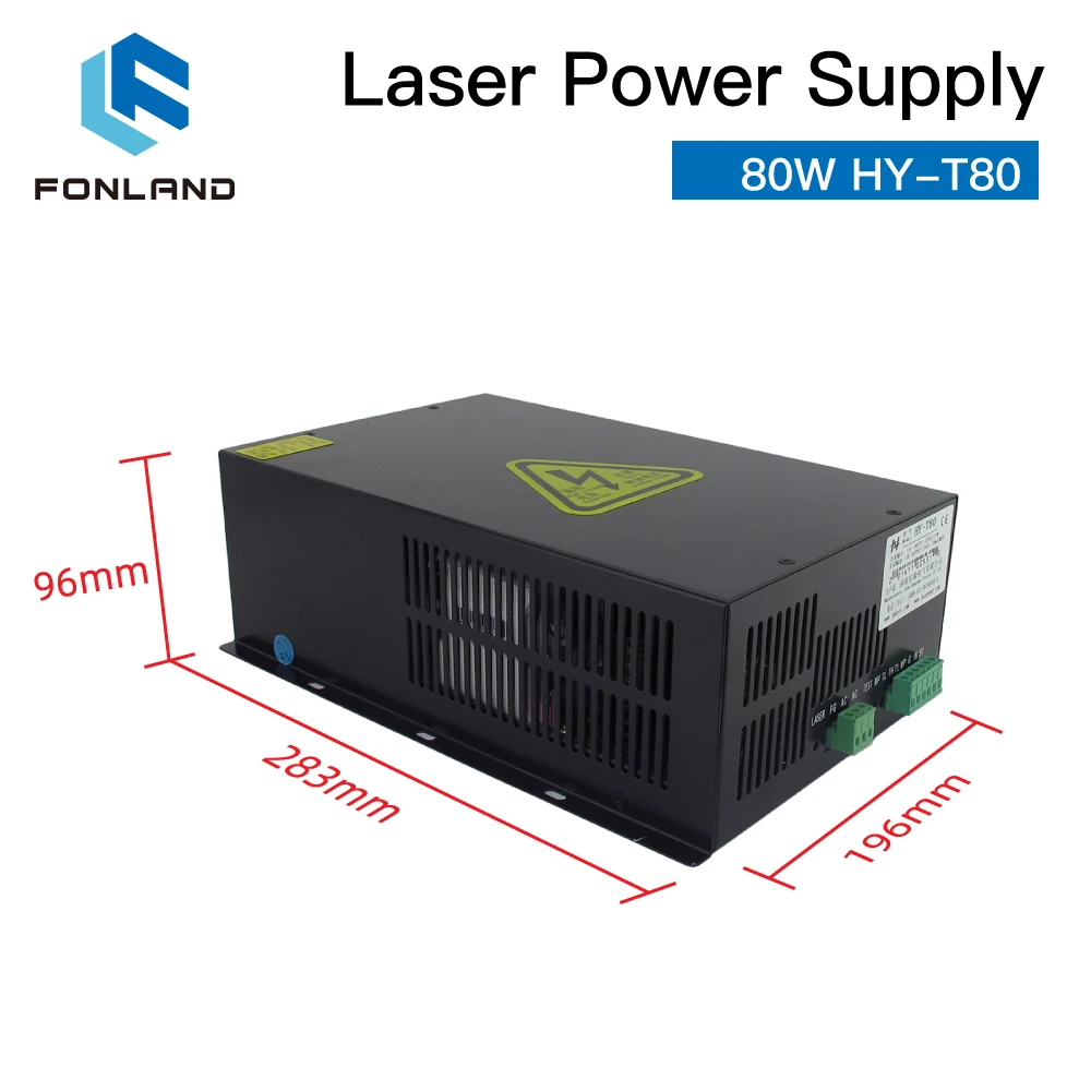 FONLAND 80W HY-T80 CO2 Laser Power Supply for CO2 Laser Engraving Cutting Machine HY-T80 T / W Series enlarge