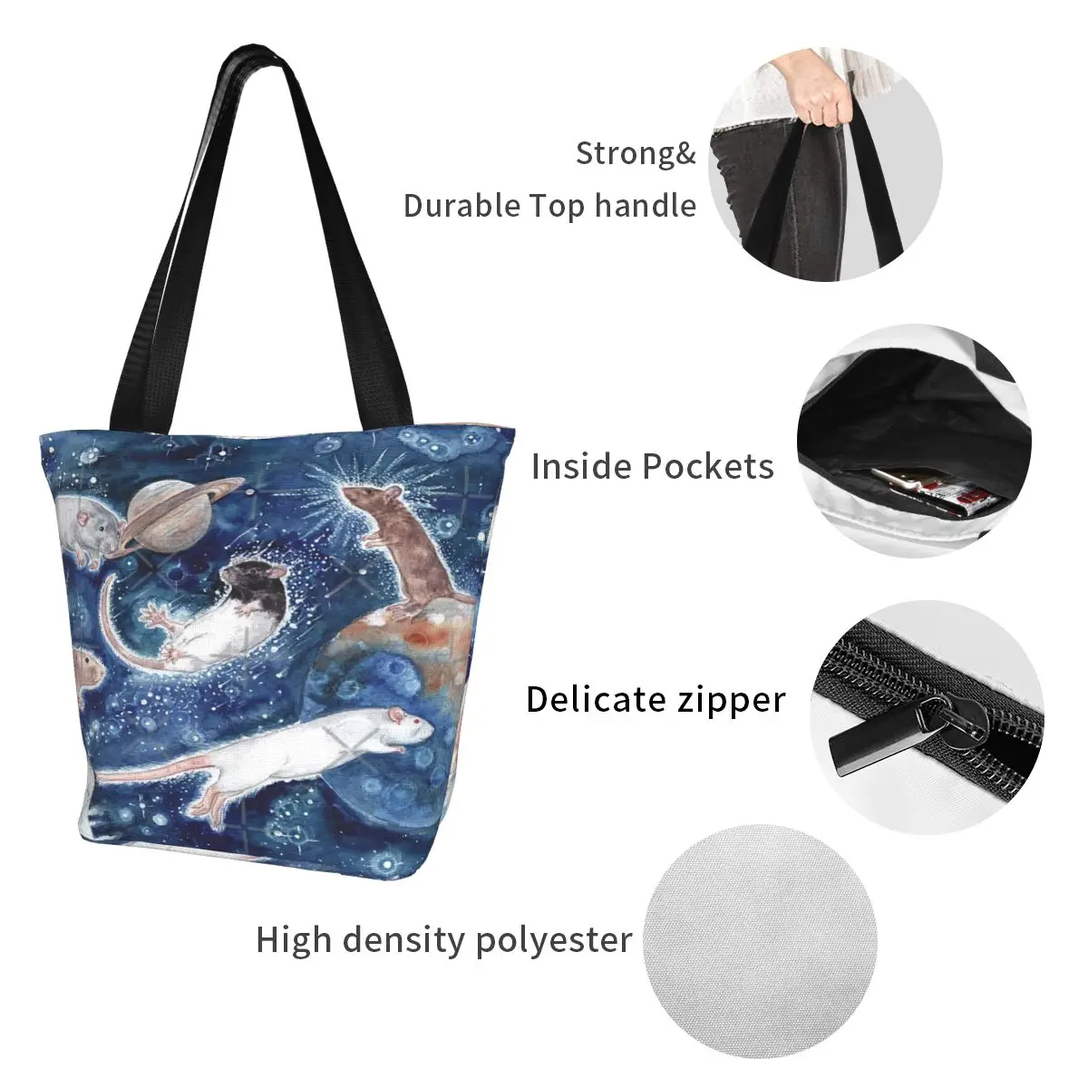 Сумка-тоут через плечо с отделением крысы и звезды