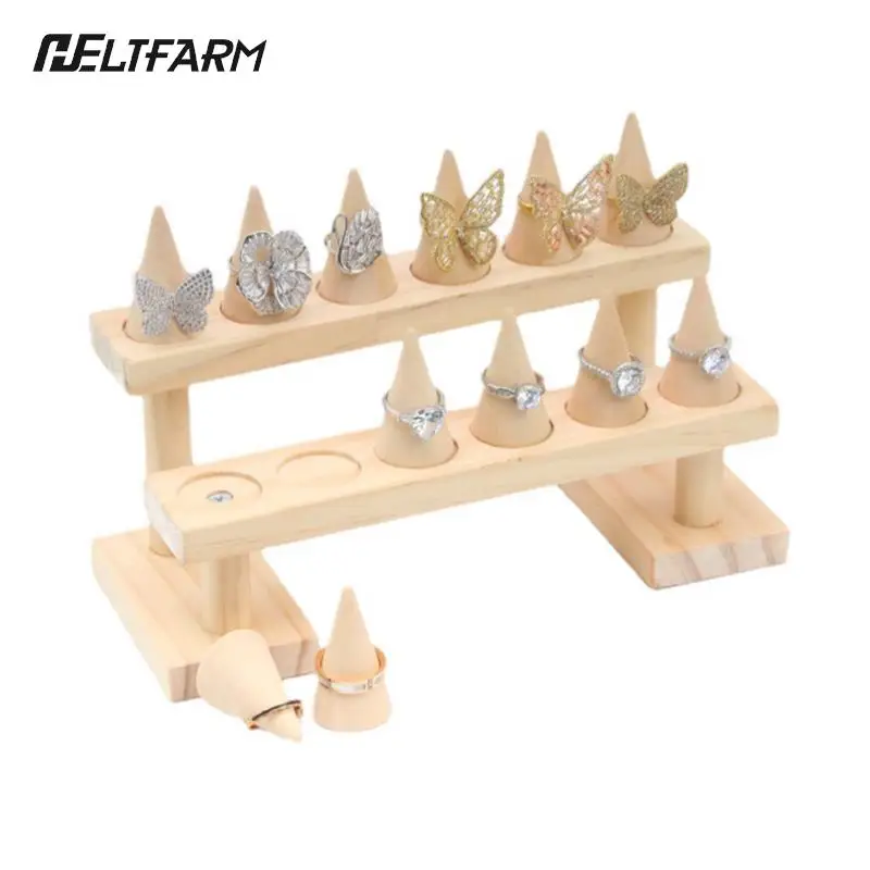 

Ring Wood Jewelry Display Stand Organizer Boho Jewelry Storage Event Display Holder Large Space Nature Wooden Base Shop Decor