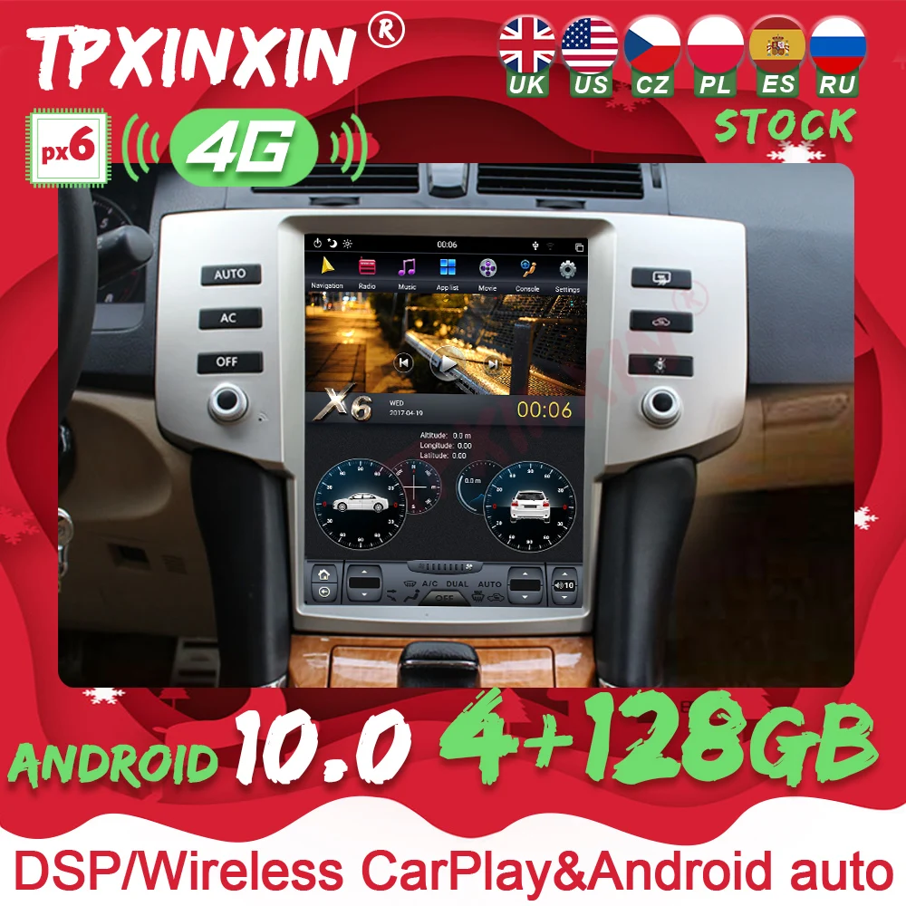 

For Toyota Reiz 2005-2009 4+128G Android 10 Tesla Style Car GPS Navigation Auto Radio Carplay Stereo Head Unit Multimedia Player