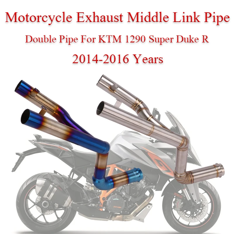 

Выхлопная труба средней длины для мотоцикла KTM 1290 Super Duke R 2014-2016 года, глушитель для мото, глушитель с двойным отверстием, полная система