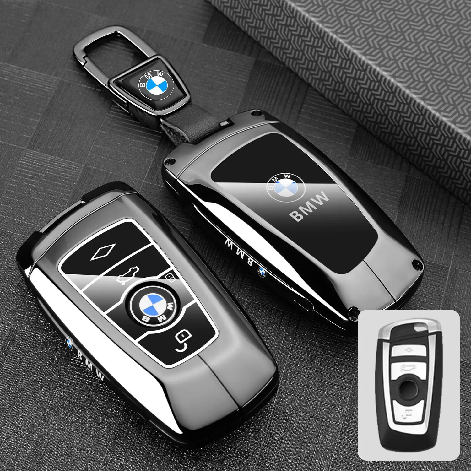 

Кожаный чехол для дистанционного ключа из цинкового сплава для BMW F10 F11 F20 F25 F30 F31 F34 G20 G30 X3 X4 I3 M3 M4 1 3 5 Series, аксессуар