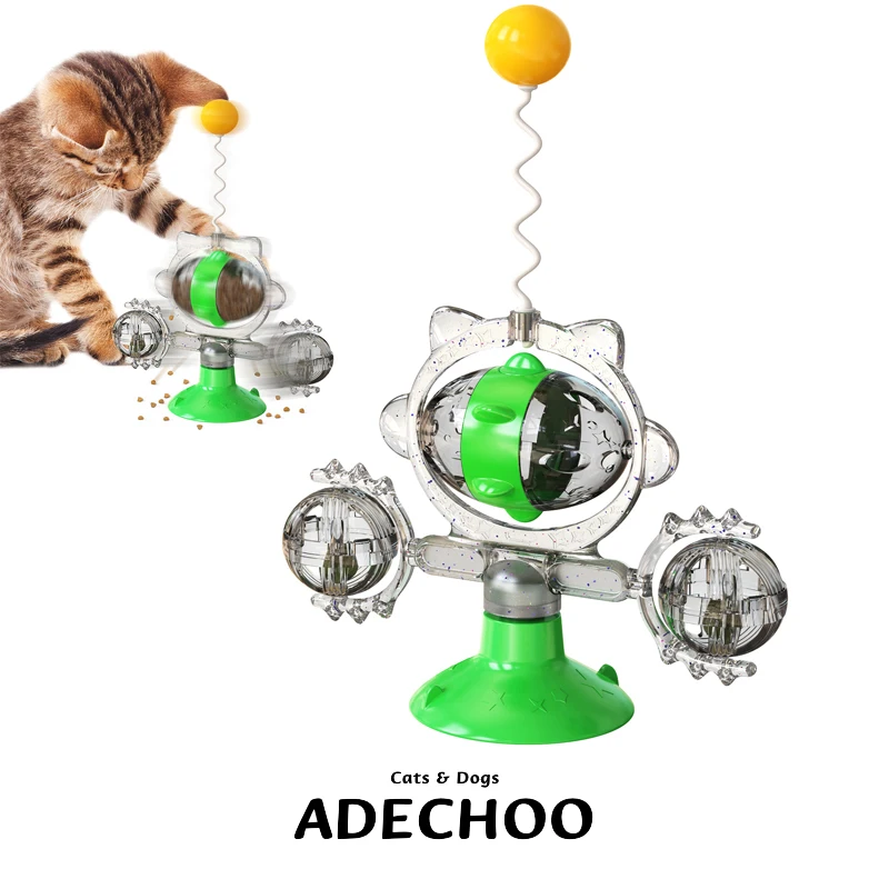 

Funny Cat Stick Turntable Cat Toy Sucker Leaking Food Cat Ball Interactive Puzzle Training Pet Supplies Pet Toys Dropshipping
