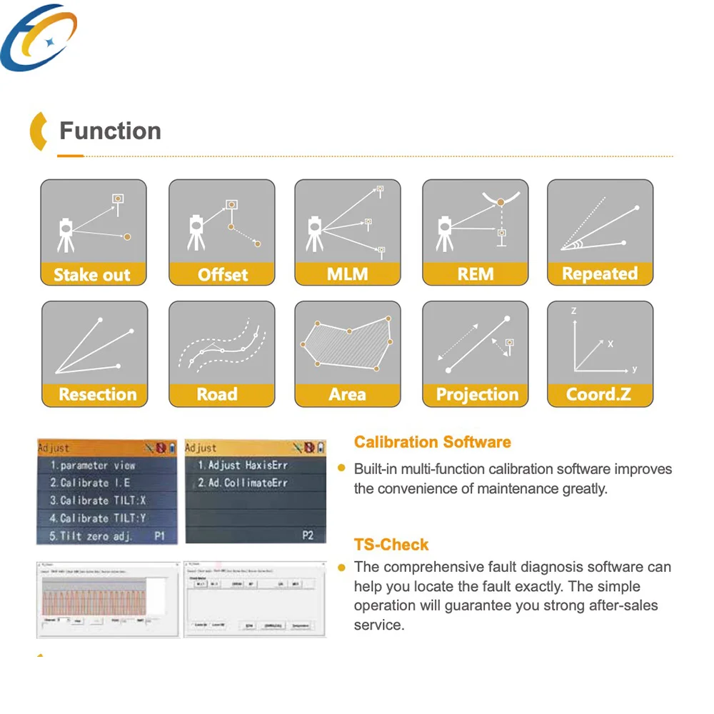 1000 м высокоцелевая общая станция HTS521L8