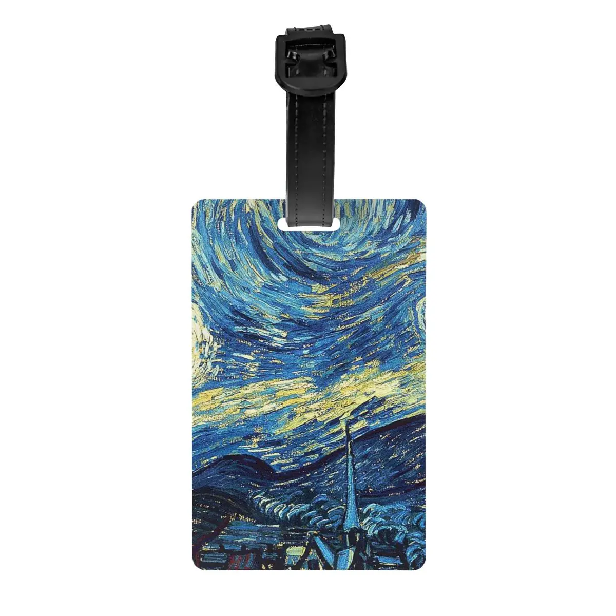 

Starlight Night Luggage Tag Suitcase Travel Accessories PVC Cute Van Gogh Label Luggage Bag Case Tags Name ID Address for Women