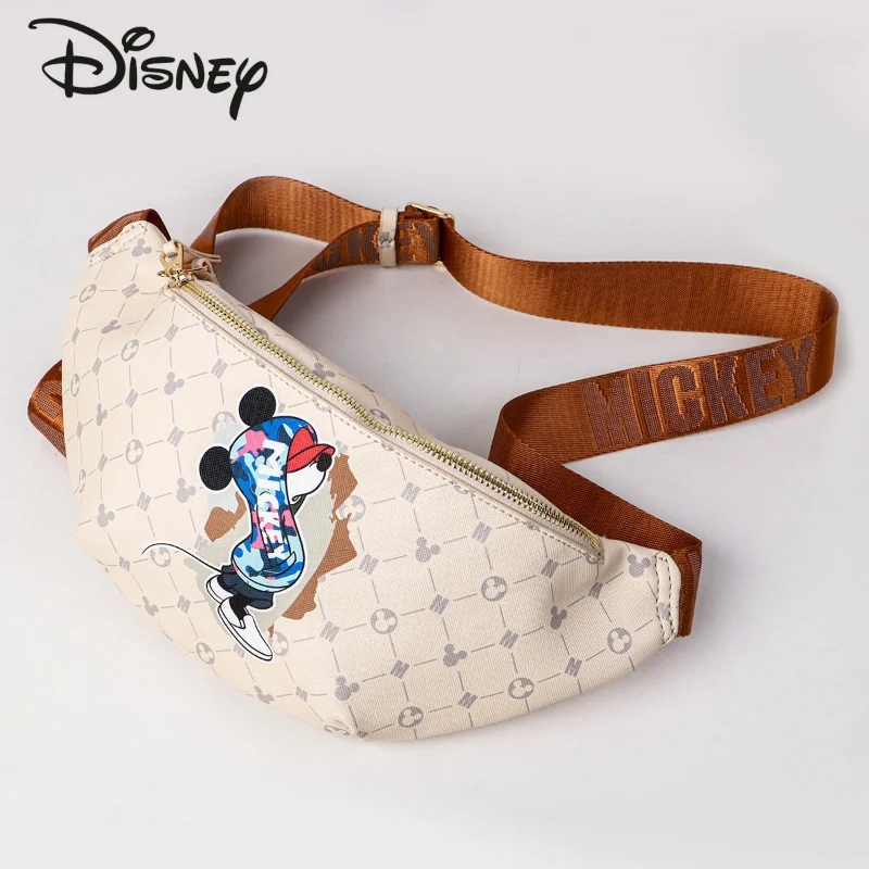 Disney Mickey New Men's Waistpack Fashion High Quality Women's Crossbody Bag Classic Multi Functional Casual Sports Chest Bag