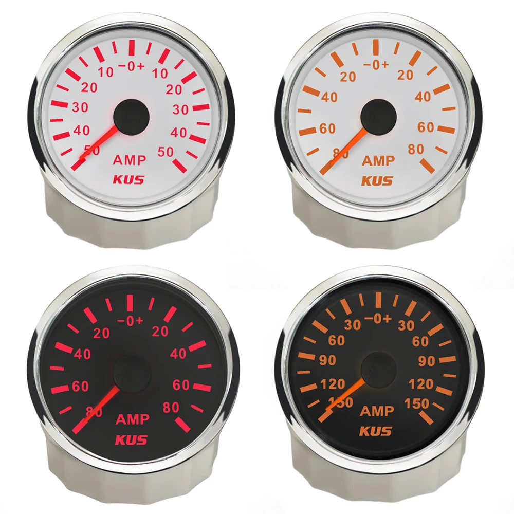 

KUS 52mm Marine Needle/Digital Amperemeter AMP Gauge 12V 24V For Car Motorcycle Truck Boat Yacht Red/Yellow Backlight Available