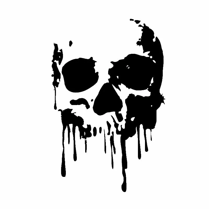 

Персонализированная автомобильная наклейка Jpct с кровавым скелетом, украшение из ПВХ, креативная водонепроницаемая крышка, царапины, черный/белый, 17*11 см