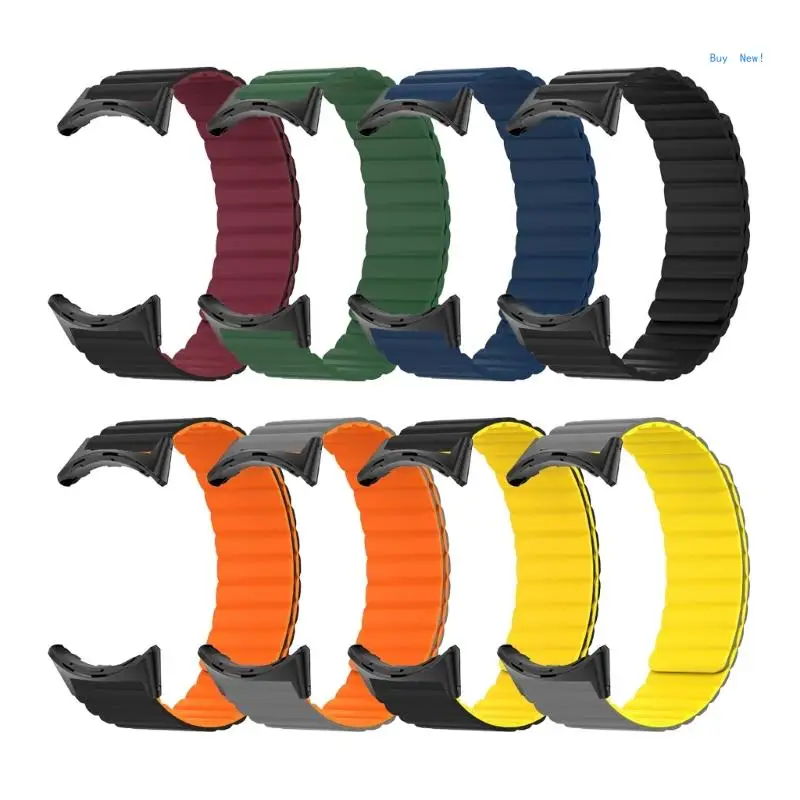 

Подходит для Pixel Smartwatch, прочный, защищенный от пота, регулируемый модный магнитный силиконовый браслет, ремешок для