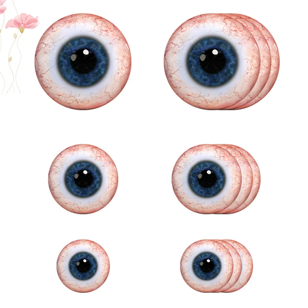 

12PCS Decorative Wall Sticker Anti-slip Stickers Creative Wall Decals Halloween Eyeballl Wall Paste Wall Decor (Blue)