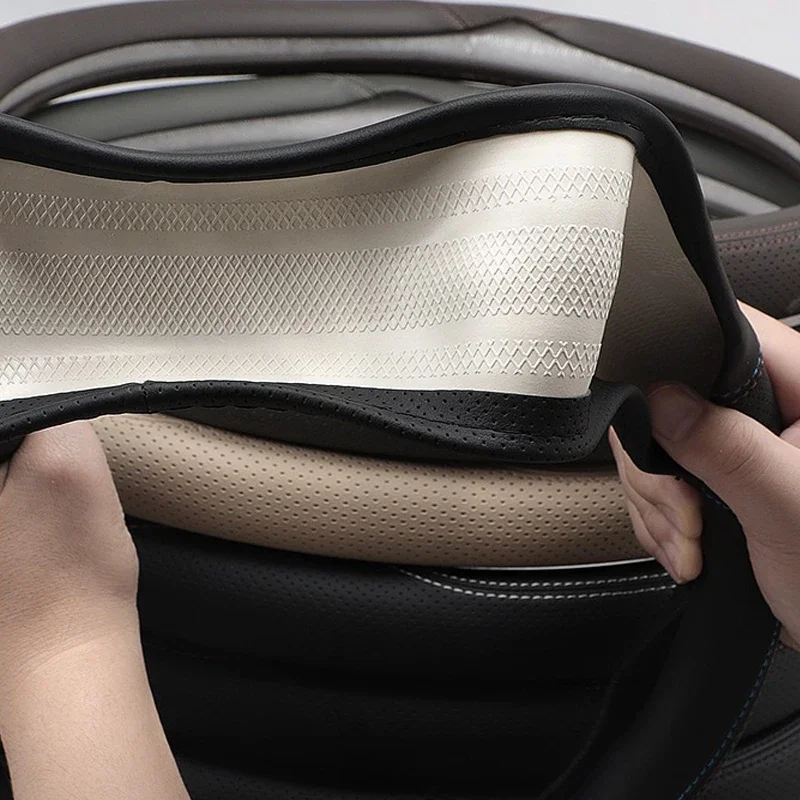 Оплетка из кожи высокого качества для автомобильного рулевого колеса оплетка