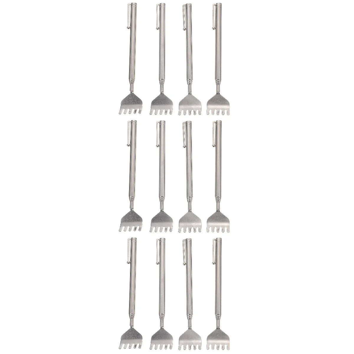 

12 pcs Retractable Back Scratchers Useful Back Scratching Tools (Silver)
