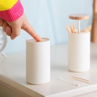 automatic toothpick holder household hand press pop up storage box simple toothpick cartridge box pp toothpick container zb710