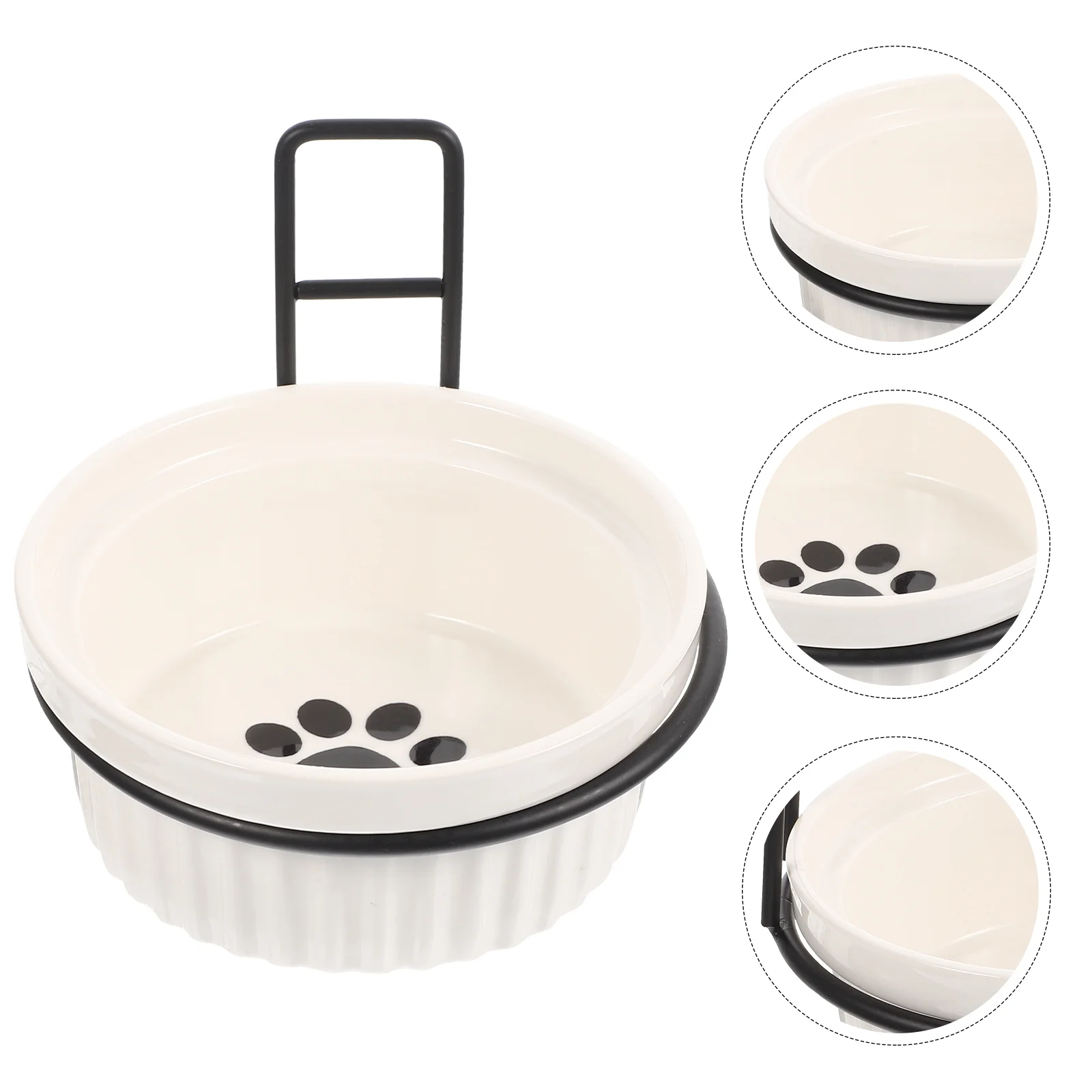 

Bowl Pet Cat Bowls Dog Hanging Feeder Raised Wall Feeding Puppy Water Elevated Ceramic Rack Cage Mounted Iron Ceramics Cup