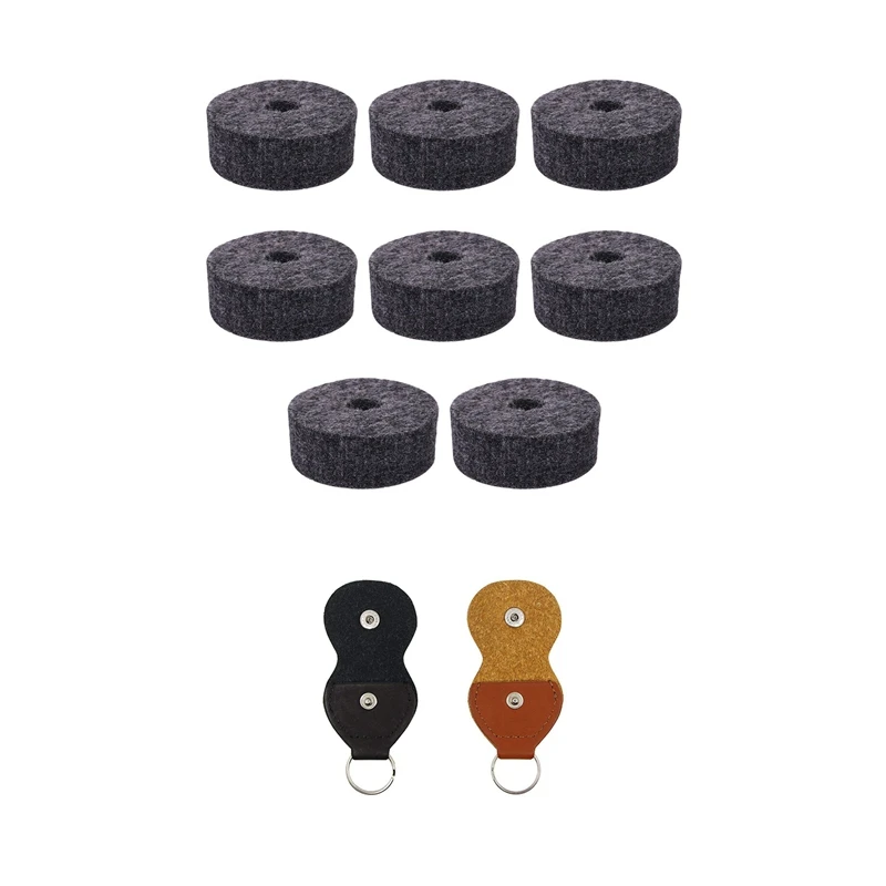 Круглый мягкий серый Подставка для тарелок фетровая шайба и 2 шт. кожаные брелоки