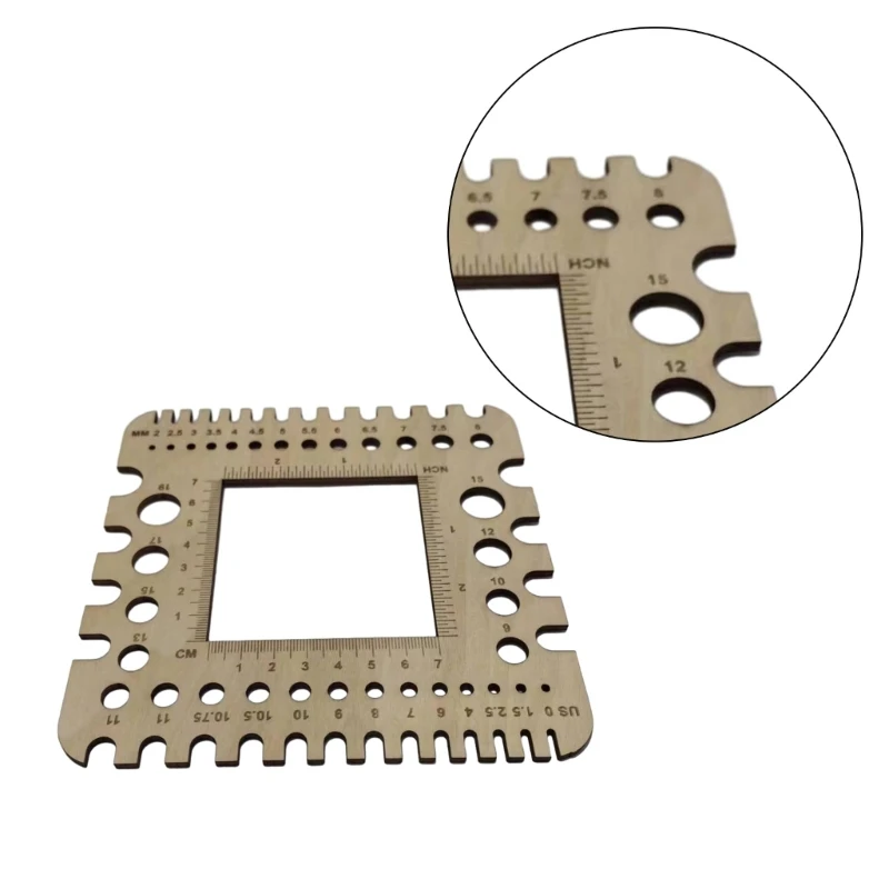 C63B деревянная линейка для вязания вязальных игл пряжа крючком измерительный