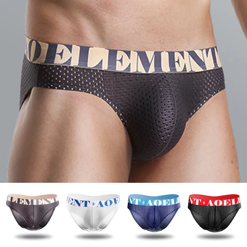 

Men's Sexy Seamless Comfortable Mid Rise Briefs U-Bulge Pouch Letter Tight Elastic Summer Breathable Panties Underpants