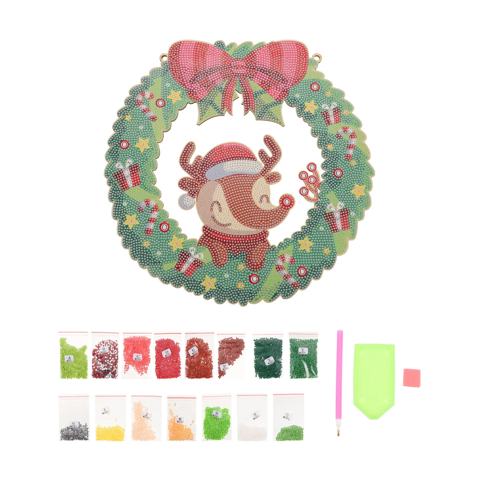 

Wreath Christmas Diy Drawing Xmaspendant 5D Kits Hanging Kit Full Drill Painting Decoration Supplies Personalized Christma