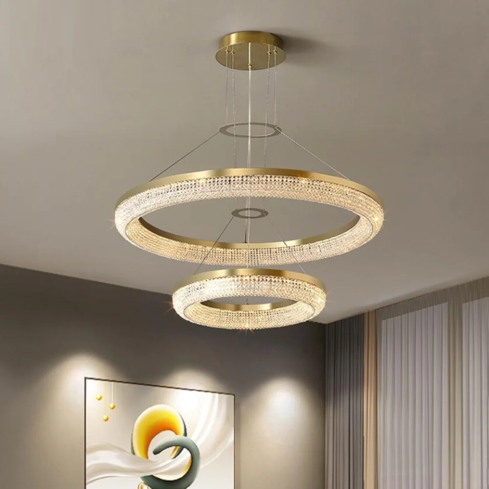 New luxury crystal chandelier living room lamp modern simple designer creative villa restaurant island decorative lamps