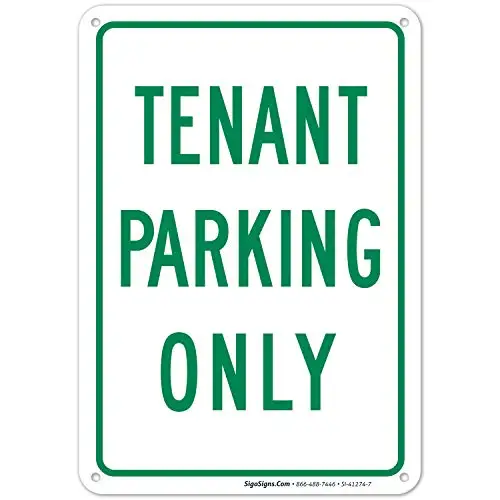 

Green Board Tenant Parking Only Sign Rust Free Aluminum, Weather/Fade Resistant, Easy Mounting, Indoor/Outdoor