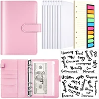a6 binder budget planner notebook covers folder with 8pcs binder pockets plastic binder zipper envelope 45 sheet inner page