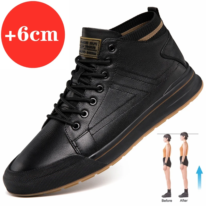 

Casual Elevator Shoes Height Increase Insoles 6CM Man Tall Shoes Leisure Fashion Sports New Lift Sneakers Men Boots