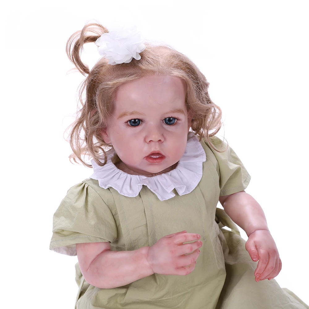 

Lifelike Silicone Vinyl Doll Girl Baby Reborn 22inch/55cm Realistic Cute Babies Dolls With Lovely Clothes Kids Playmate
