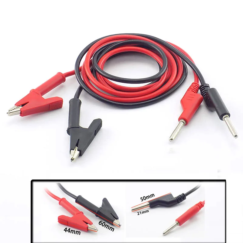 

15A 18AWG 1M Alligator Clip Banana Plug Double End Test Lead Wire Line Multimeter Electrical Voltage Crocodile DIY Connector