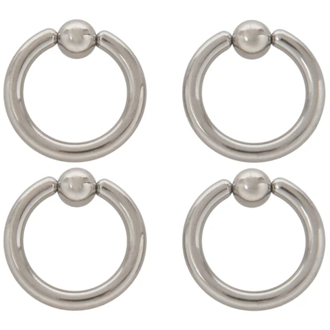 2 пары, кольца из нержавеющей стали для ушей, 8 г (3,2 мм) X 16 мм