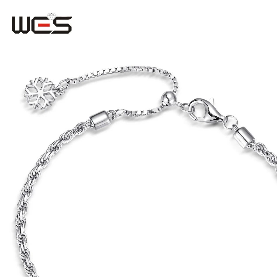 Женский браслет со снежинками из серебра 925 пробы 2 5x2 5 мм