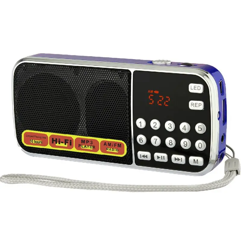 Gurbani Радио Super Bass Sound AM/FM Radio King L-088AM с TF USB AUX Наушники Фонарик Светодиодный Дисплей
