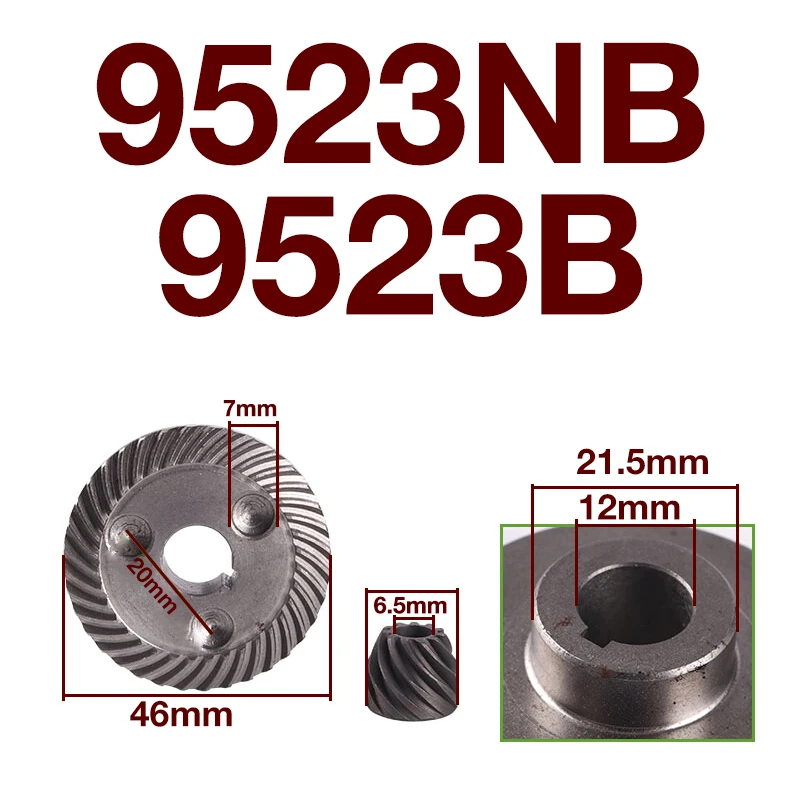 Запчасти для угловой шлифовальной машины 9523, сменные детали шестерни для электроинструментов Makita 9523NB 9523B S1M-FF-100A