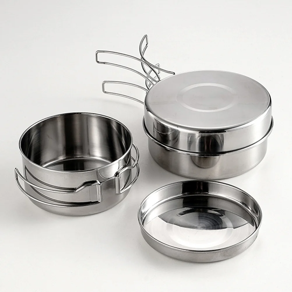 

Cooker Camp Cookware Picnic Supplies Practical Camping Foldable Long Handle Pan Portable Kit