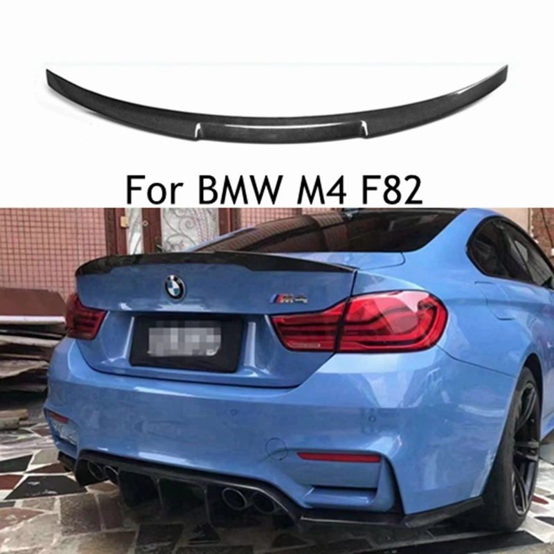 

Задний спойлер из углеродного волокна для BMW M4 F82, крыло багажника 2014-2020 FRP глянцевый черный кованый УГЛЕРОДНЫЙ