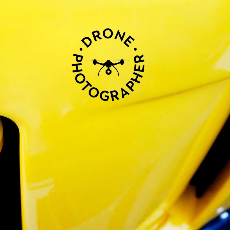 Черная/серебряная забавная Виниловая наклейка для дрона фотографа