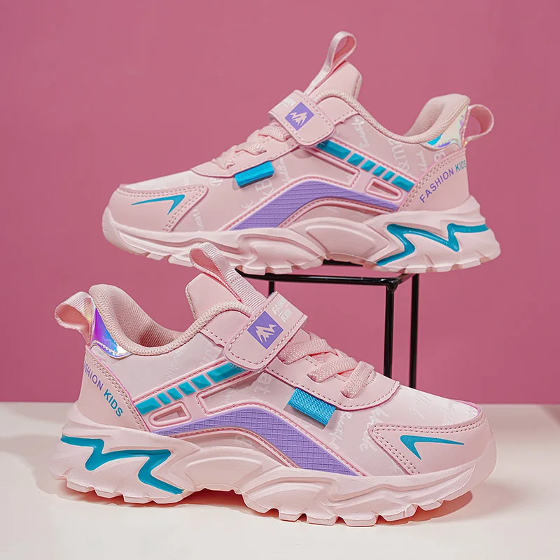 

Children Sneakers Girls Sports Shoes Fashion PU Leather Kids Shoes Platform Pink Casual Running Tennis Chunky Sneakers for Girl